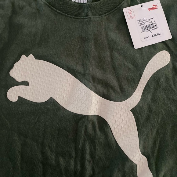 Puma Men's Short Sleeve T-Shirt Size Small Army Green - Picture 3 of 8